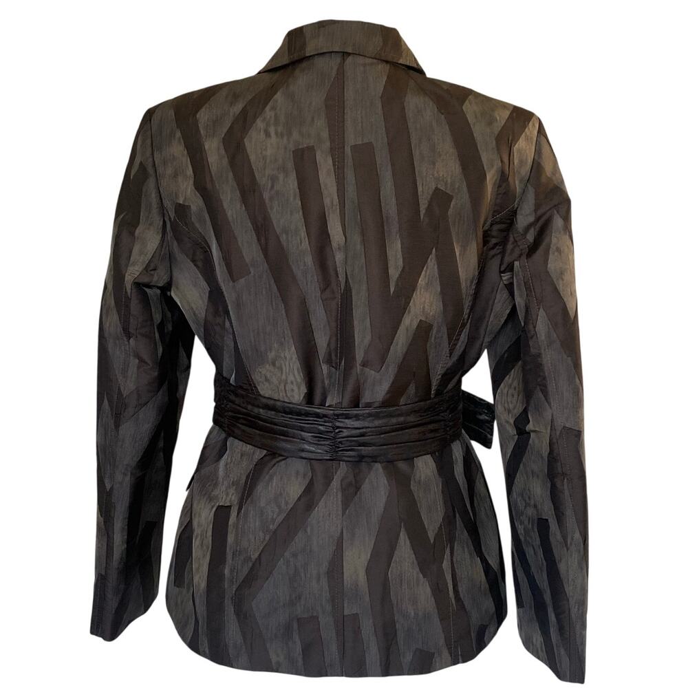 Basler Blazer with Wide Belt in Brown Artistic Pattern Size 6 US - Picture 2 of 14